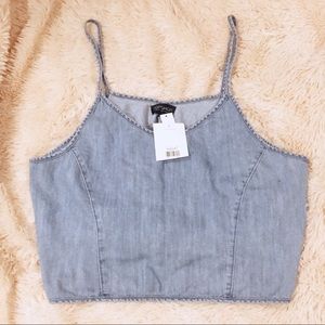 Topshop Denim cropped tank top